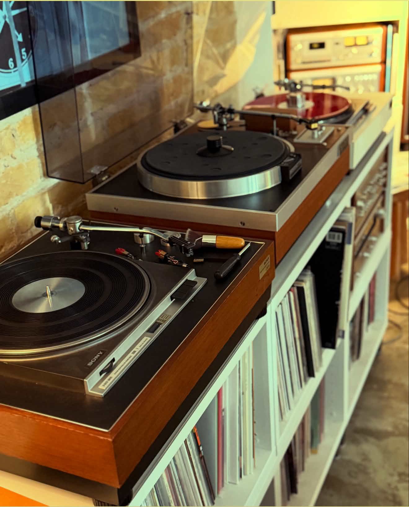 The Sony PS-X9 and a second turntable, ready to play